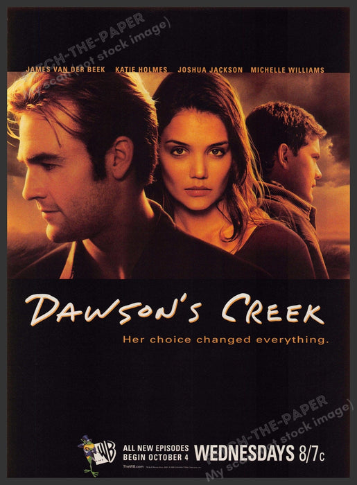 Dawson's Creek WB T.V. Show  2000s Print Advertisement 2000 Van Der Beek Holmes Fetch-the-Paper