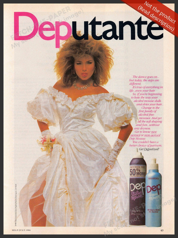 prom dresses 1986 Dep 1980s Print Advertisement Ad 