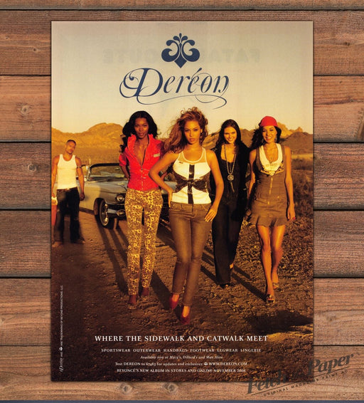 Dereon Beyonce Cadillac Desert Leopard Pants Jeans Fashion Print Ad 2008 2000s