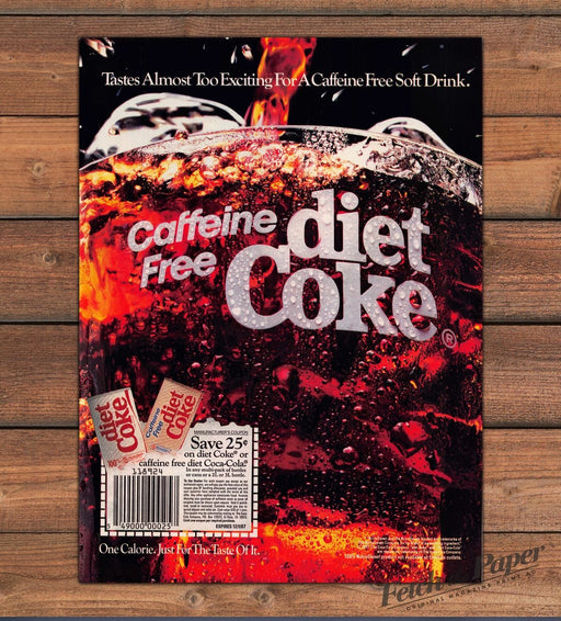 Diet Coke 1980s Print Advertisement Ad 1987 Closeup Soft Drink