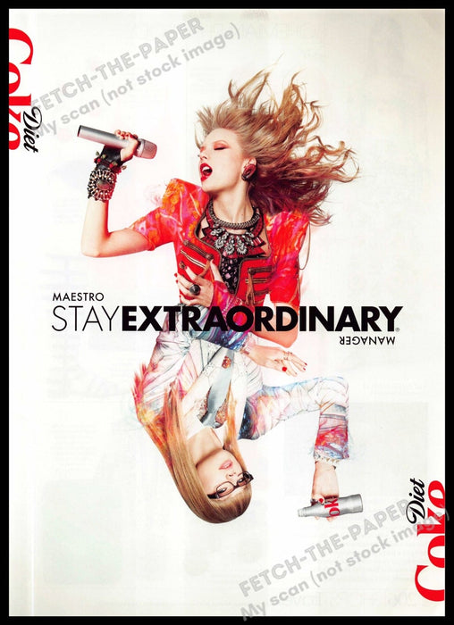 Diet Coke 2010s Magazine Print Advertisement 2013 Taylor Swift Maestro Singing
