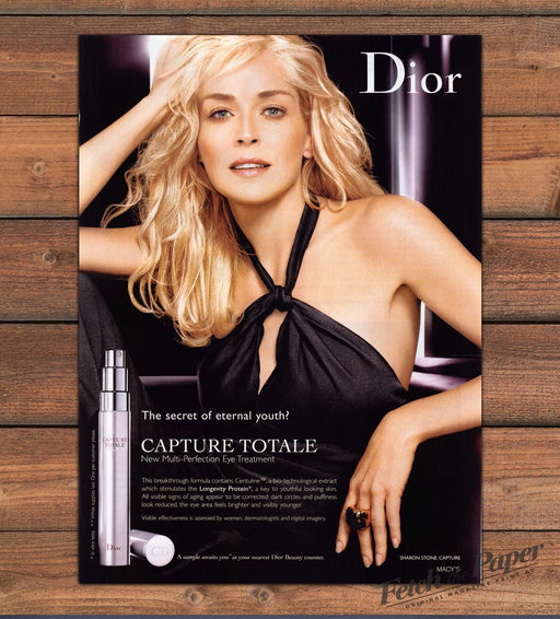 Dior Capture Totale Sharon Stone Eye Treatment Black Halter Print Ad 2007 2000s