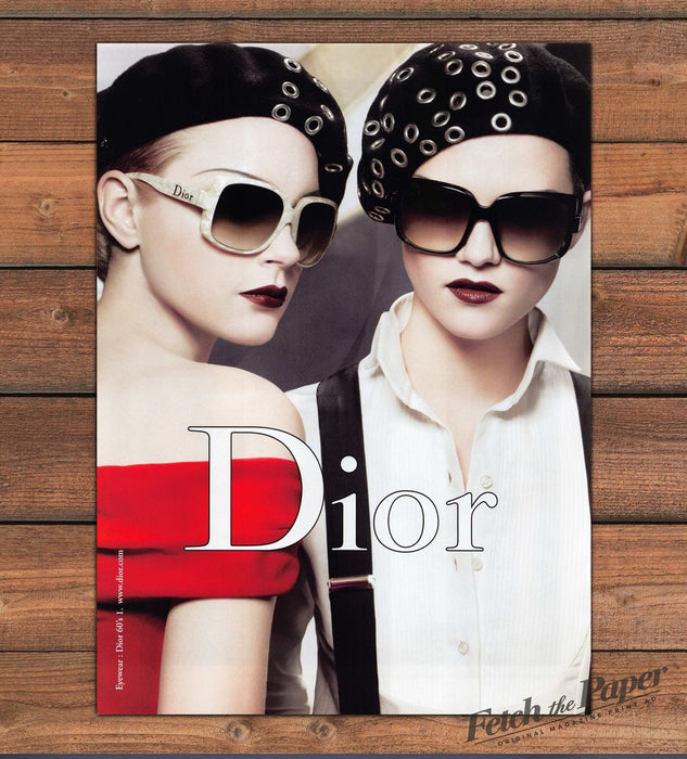Dior Sunglasses Chic Parisian Beret Duo Eyewear Print Ad 2008 2000s