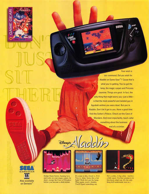 Disney's Aladdin Video Game 1990s Print Advertisement Ad 1994