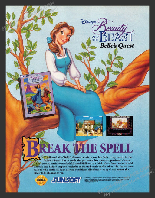 Disney's Beauty & the Beast Video Game 1990s Print Advertisement Ad 1993