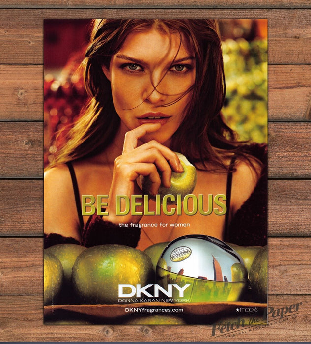 DKNY "Be Delicious" Fragrance Green Apples Print Ad 2008 2000s