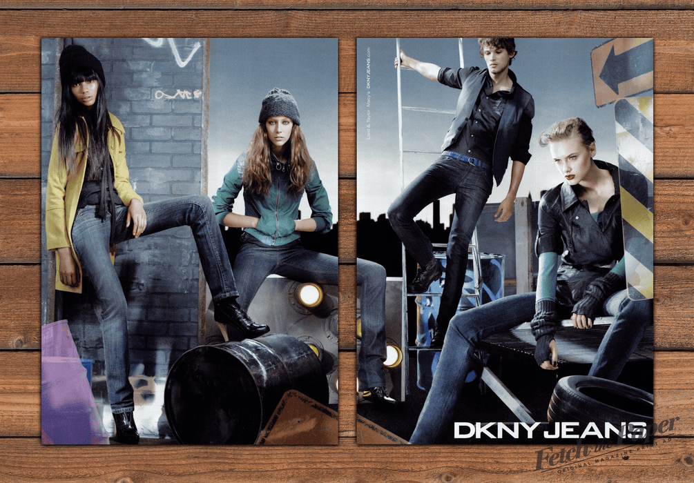 DKNY Jeans Denim Fashion Campaign Print Ad 2008 2000s (2pgs)