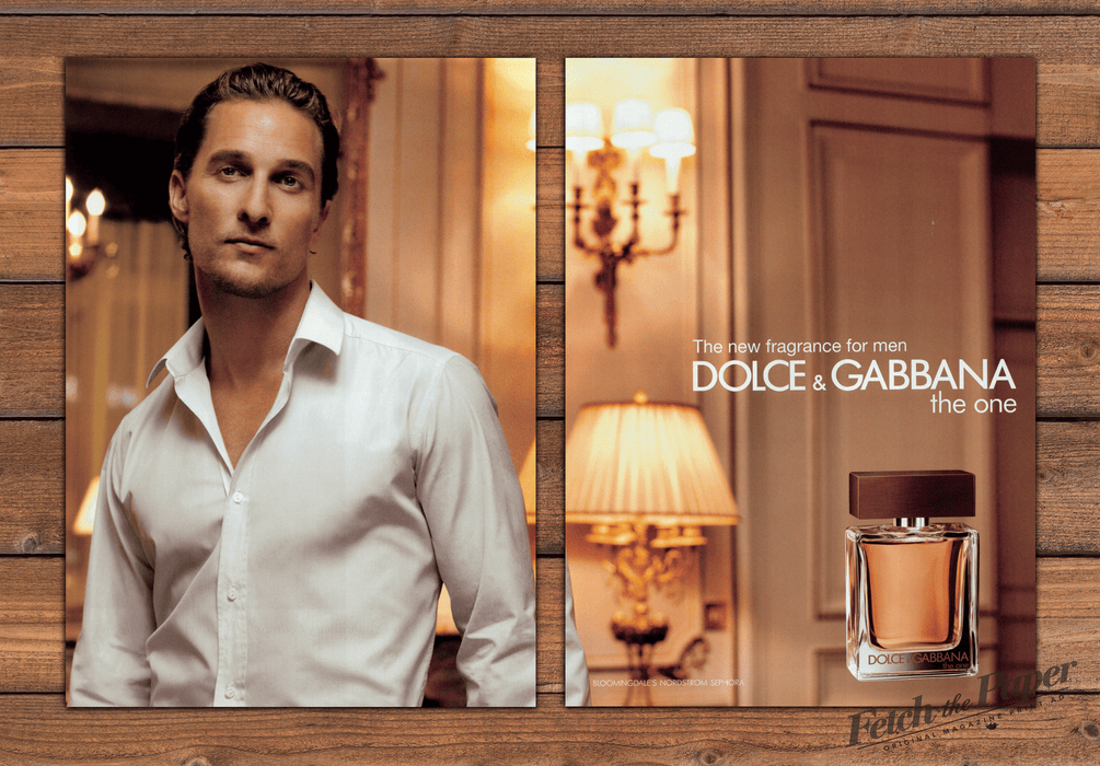 Dolce & Gabbana The One Matthew McConaughey Cologne Print Ad 2008 2000s (2pgs)
