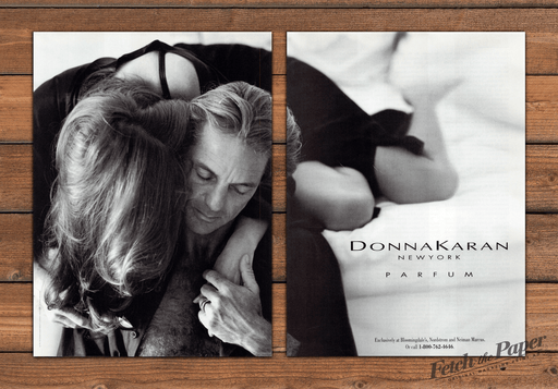 Donna Karan New York Parfum Couple Embracing Print Ad 1993 1990s (2pgs)