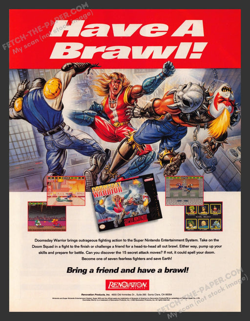 Doomsday Warrior Video Game 1990s Print Advertisement Ad 1993