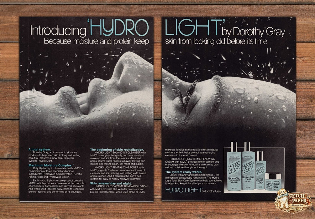 Dorothy Gray Hydro Light Skin Care System Print Ad 1981 1980s