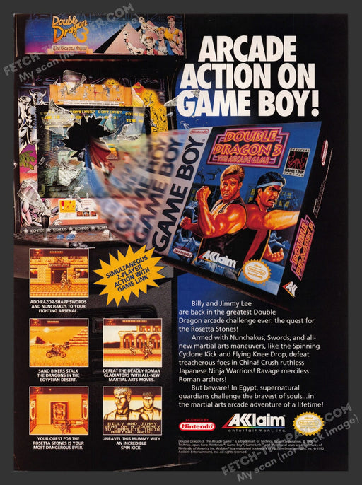 Double Dragon 3: The Arcade Game Video Game 1990s Print Advertisement Ad 1992
