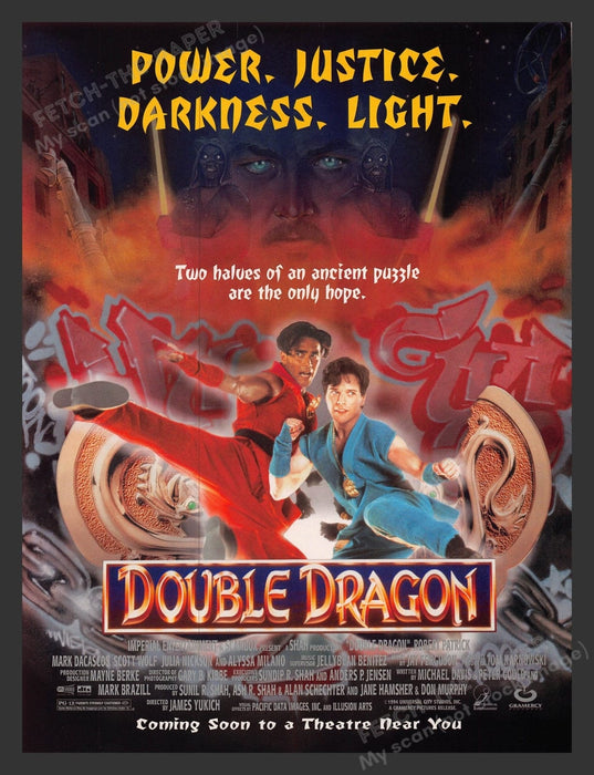 Double Dragon Movie Promo Release 1990s Print Advertisement Ad 1994
