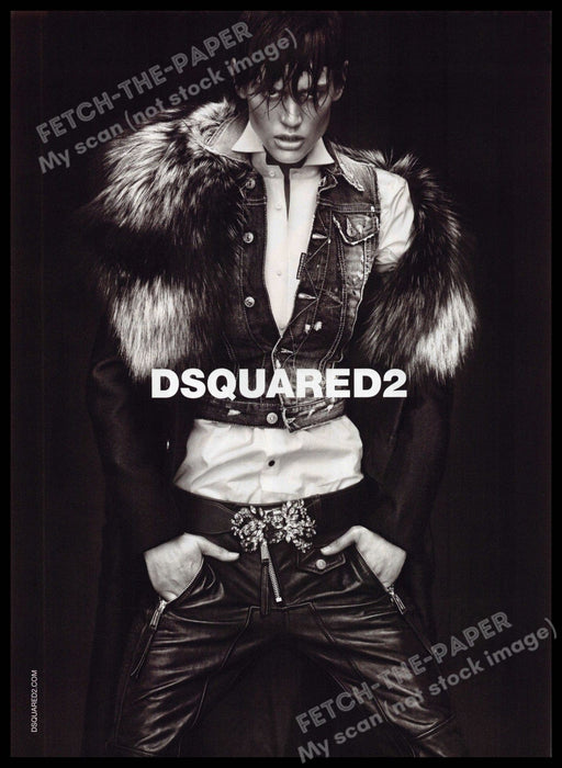DSquared2 2010s Magazine Print Ad 2011 Sexy Male Model Fashion Fur Hunk DSquared2