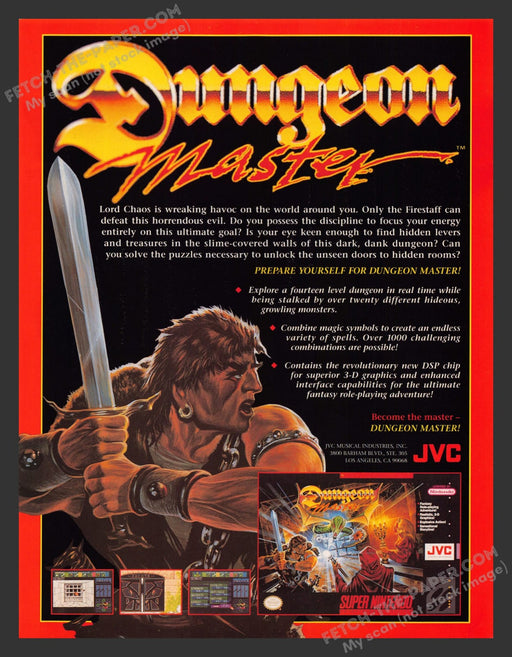 Dungeon Master Super Nintendo Video Game 1990s Print Advertisement Ad 1992