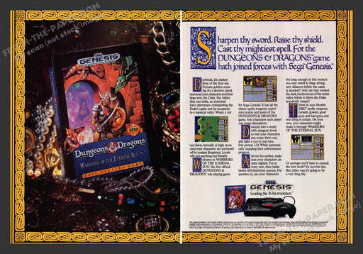 Dungeons & Dragons: Warriors of the Eternal Sun Print Advertisement Ad 1992