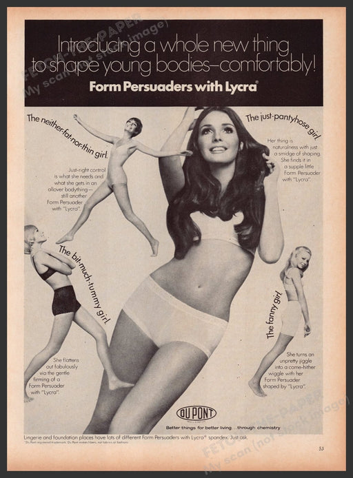 DuPont Form Persuaders with Spandex 1960s Print Advertisement Ad 1969 Legs