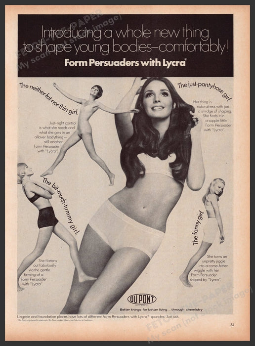 DuPont Form Persuaders with Spandex 1960s Print Advertisement Ad 1969 Legs