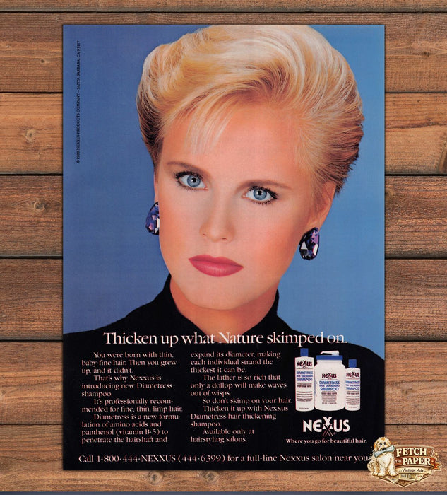 Nexxus Diametress Thicken Up What Nature Skimped On Print Ad 1991 1990s
