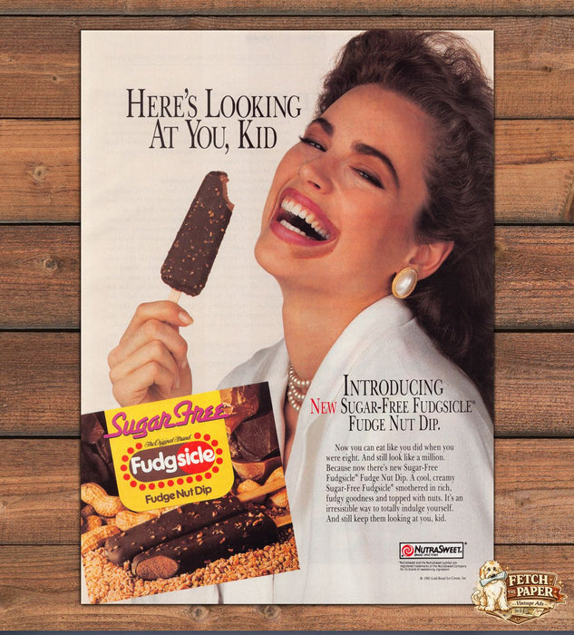 Sugar Free Fudgsicle Fudge Nut Dip Heres Looking At You Kid Print Ad 1991 1990s