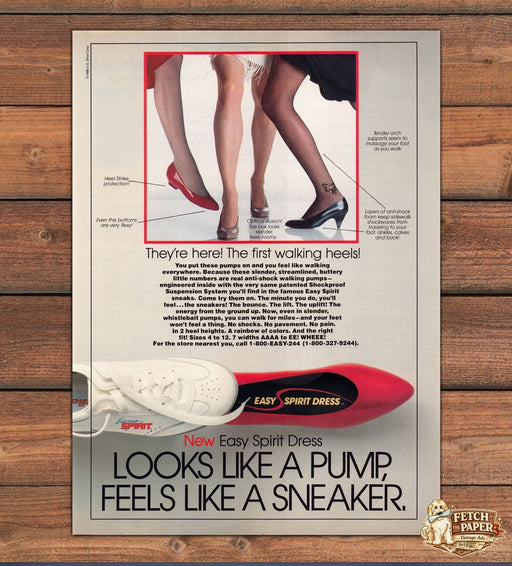 Easy Spirit Dress Shoes 1980s Print Advertisement Ad 1989 Legs Models