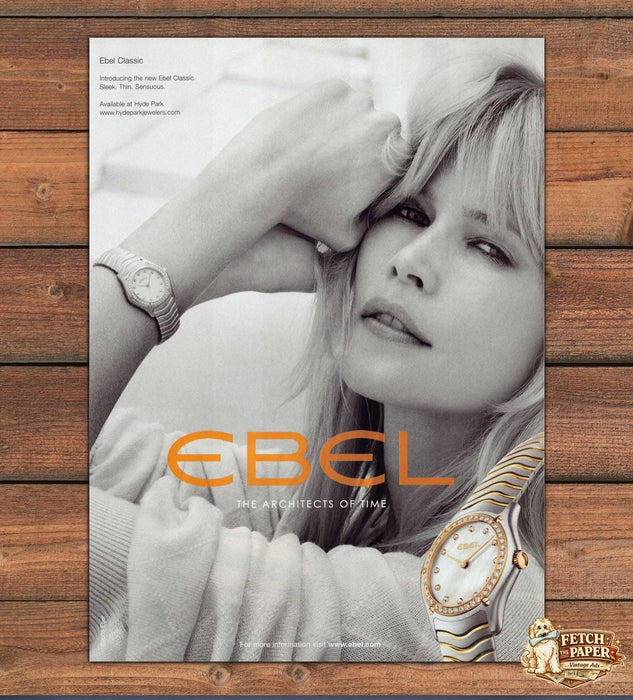 Ebel Watch Claudia Schiffer 2000s Print Advertisement Ad 2005
