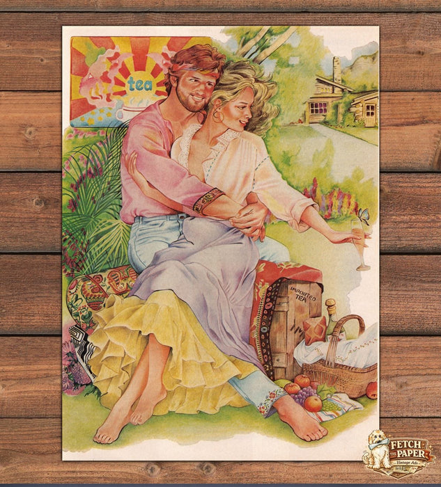 Ed Hartley Daybreak Magazine Illustration Couple Picnic Tea 1981 1980s