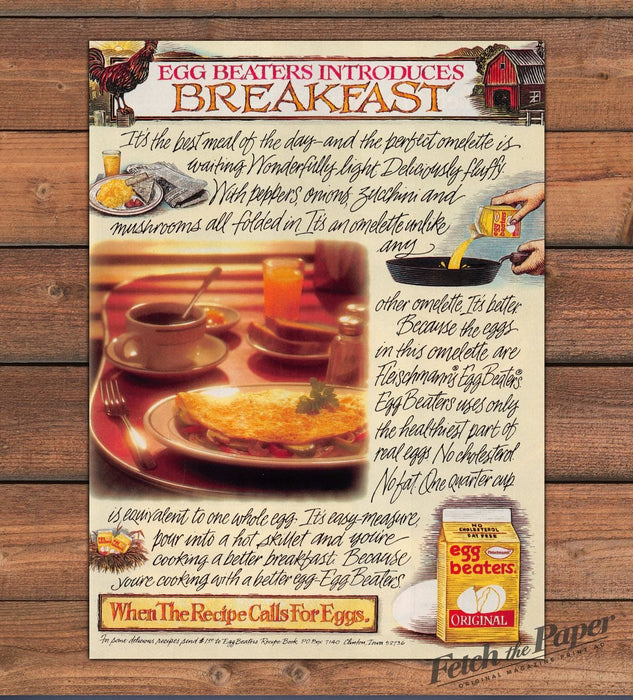 Egg Beaters Omelette Breakfast Diner Plate Coffee Juice Print Ad 1993 1990s