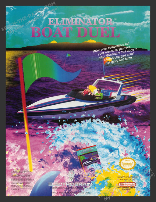 Eliminator Boat Duel Video Game 1990s Print Advertisement Ad 1993