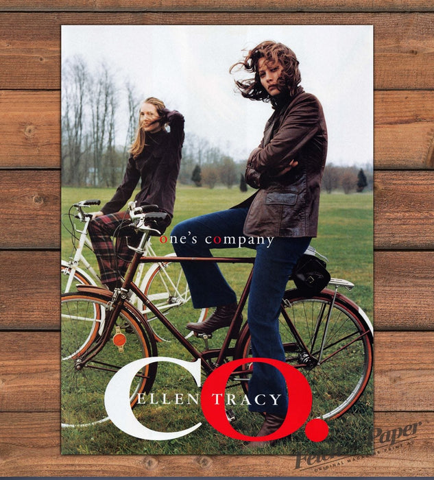Ellen Tracy C.O. One's Company Women On Bicycles Print Ad 1997 1990s