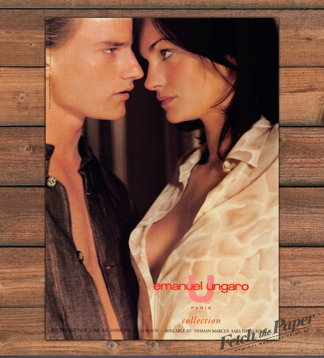 Emanuel Ungaro Collection Couple Close-Up Paris Print Ad 1998 1990s