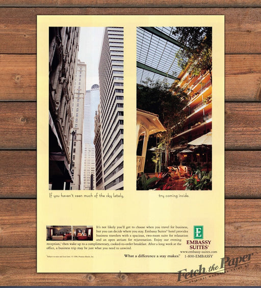 Embassy Suites 1990s Print Advertisement Ad 1998 Hotel Anaheim California