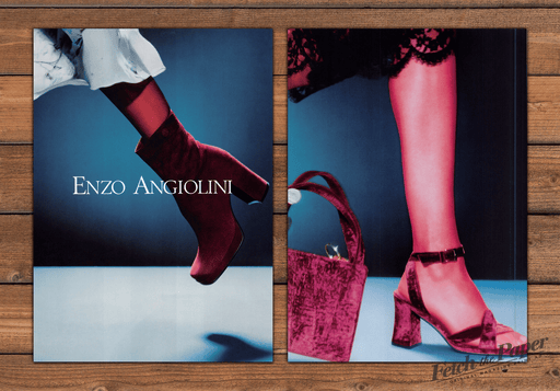 Enzo Angiolini Velvet Boot Handbag 1 Page (Front/Back) Print Ad 1997 1990s