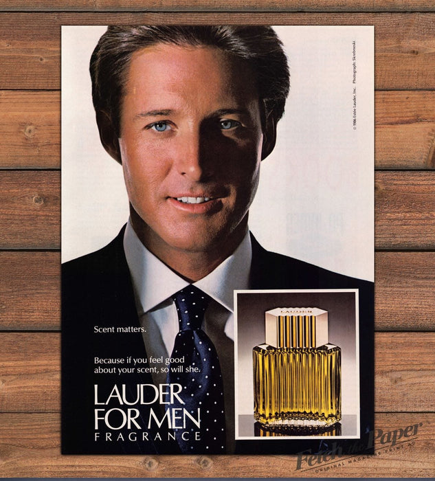 Estee Lauder for Men Fragrance Portrait Bottle Print Ad 1986 1980s