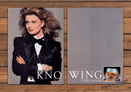 Estée Lauder Knowing Perfume Model Paulina Porizkova Print Ad 1993 1990s (2pgs)