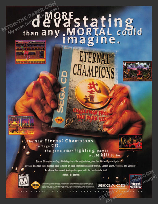 Eternal Champions: Challenge from the Dark Side Video Game 1990s Print Ad 1994