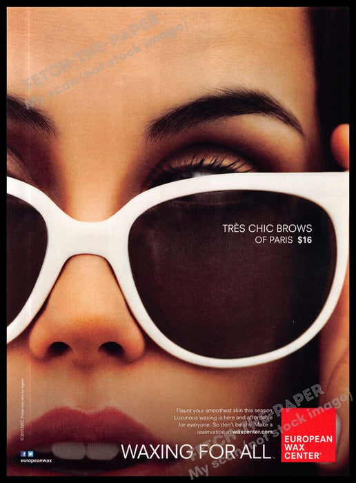 European Wax Center 2010s Magazine Print Advertisement 2013 "Tres chic brows"