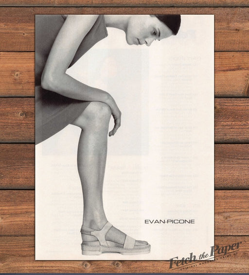 Evan-Picone Platform Sandal Minimalist Chic Bare Legs Print Ad 1999 1990s