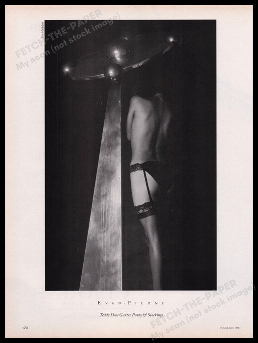 Evan-Picone Teddy Hose Garter Panty Stockings 1980s Print Advertisement Ad 1988 Fetch the Paper!