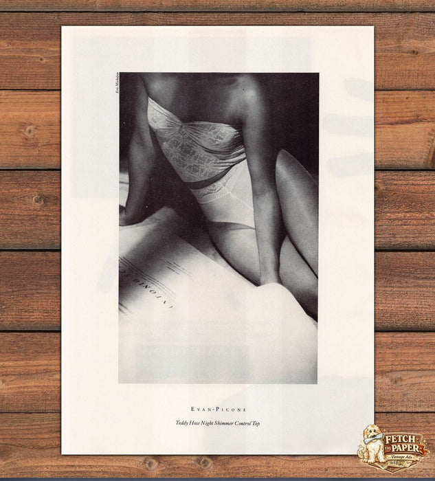 Evan-Picone Teddy Hose Night Shimmer Control Top Bare Legs Print Ad 1988 1980s