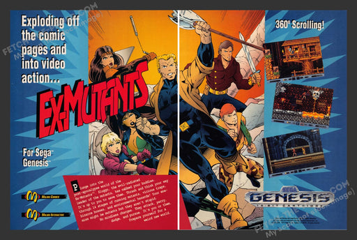 Ex-Mutants Sega Video Game 1990s Print Advertisement 2 Page Ad 1993