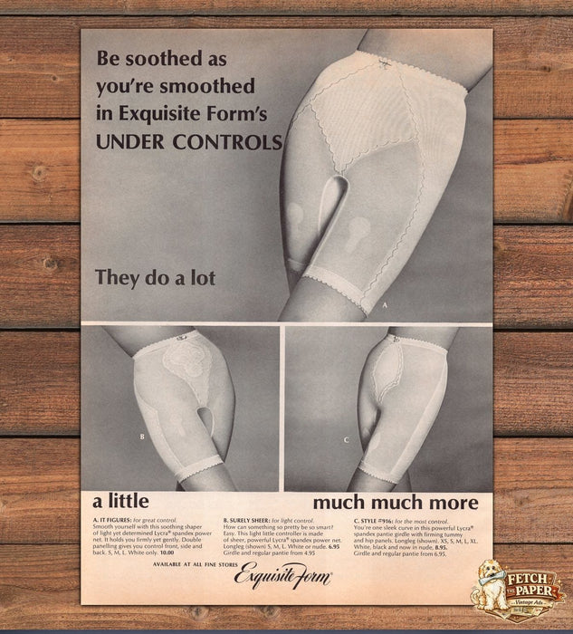 Exquisite Form Under Controls Lycra Spandex Girdle Pantie Print Ad 1966 1960s
