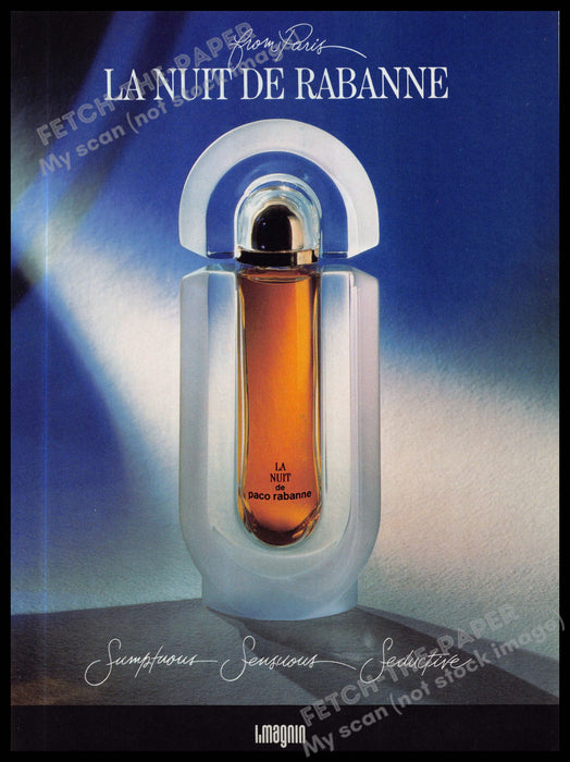 La Nuit de Rabanne 1980s Print Advertisement 1987 (See Description)