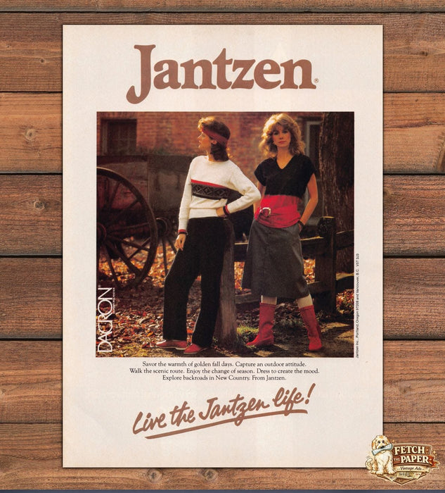 Jantzen Live The Jantzen Life Fall Sweaters Print Ad 1983 1980s
