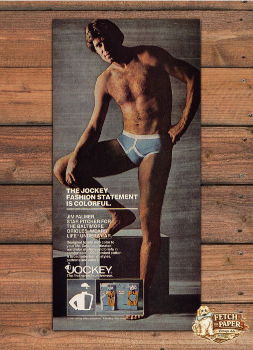 Jockey Life Underwear Briefs Jim Palmer Orioles Pitcher Print Ad 1981 1980s