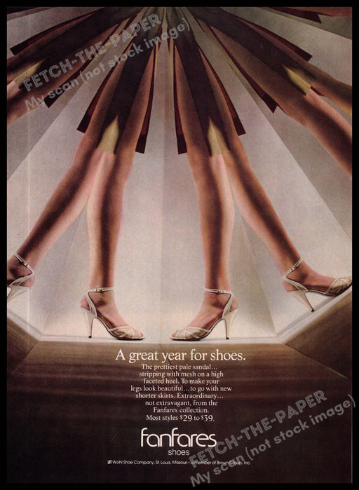 Fanfares Long Legs Faceted Heels Sandals 1980s Magazine Print Ad 1981