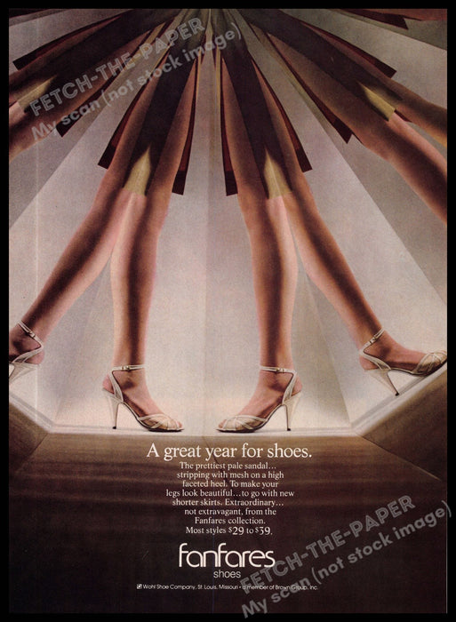 Fanfares Long Legs Faceted Heels Sandals 1980s Magazine Print Ad 1981