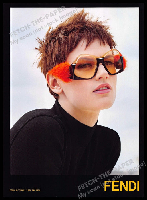 Fendi 2010s Magazine Print Advertisement 2013 Sunglasses Funky Model