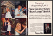 Flame Glo 1980s Print Advertisement (2 pages) 1981 Hours-Longer Lipstick Flame Glo
