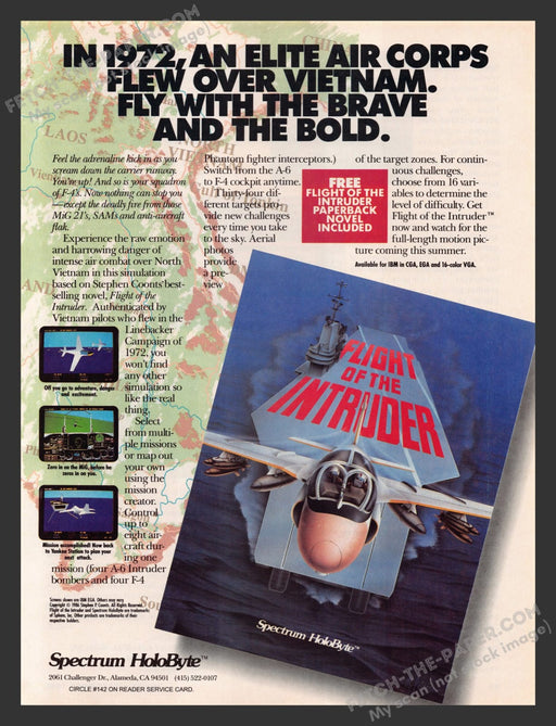 Flight of the Intruder Video Game 1990s Print Advertisement Ad 1990